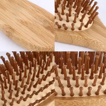 Augstas Kvalitātes Matu Ķemme Bambusa drošības Spilvens Masāžas Ķemme karbonizēta masīvkoka bambusa spilvens anti-static matu Suka matu ķemmes ceļojumu mājas