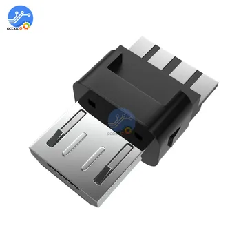 10 GAB. Micro USB Vīriešu Savienotājs Jack Kabeli Pievienojiet Melno Metināšanas Datu OTG Line Interface USB Kabeļa Savienotājs Adapters