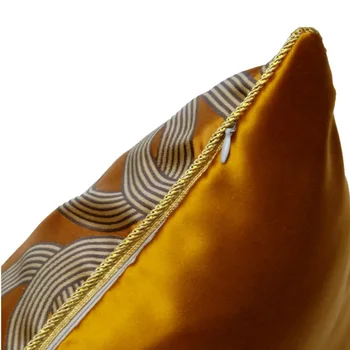 Diphylleia Zīda Spilvens Gadījumā Ģeometrija Apelsīnu Elipsei Žakarda Pipping Mūsdienu Mājas Dekoratīvs Spilvens Gadījumā Coussin Krāšņs Dizains