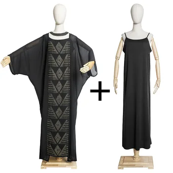 BUSHRA Āfrikas Maxi Plus Lieluma Šūpoles Abaya 2GAB Tērps, Kleita Dimanta Zaudēt Puse Klubs Sievietes Apģērbs Ir 2021. Jaunas