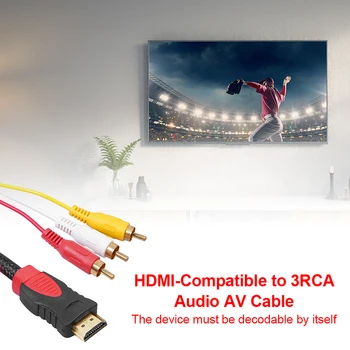 HDTV Vīrietis uz 3RCA Audio 3RCA Pārveidotāja Adapteris Savienotājs Komponenta Kabeļa Svina TELEVIZORS-Kaste DVD Portatīvie