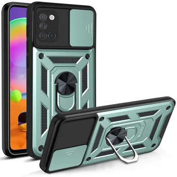 Modes Triecienizturīgs Telefona Case For Samsung Galaxy A32 A12 A52 A72 A42 M12 M42 A03S F22 4G 5G Bruņas Gredzenu Statīvs Atpakaļ Lieta Cover