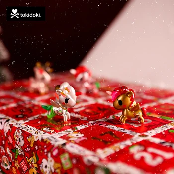 Tokidoki Vienradzis Ir 2021. Ziemassvētku Kalendāru, Atpakaļskaitīšanas Dāvanu Blind Box Rotaļlietas Pārsteigums Lodziņā Lelle Kawaii Modeli Meitenēm Ziemassvētku Dāvanu