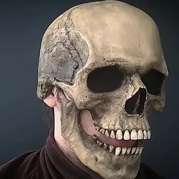 Halloween Galvaskausa Maska Pilnu Galvas Skelets Puse Kostīmu Pārsteiguma Dāvanu Šausmu Ļauna Zvanu Nodokļa Ķivere Kustamā Žokļa Ķivere Dropshipping