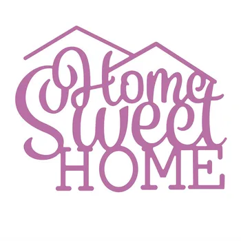 Jauns DIY Sweet Home Mākslas Vārdus Amatniecības Reljefam Ir 2021. Metāla Griešanas Mirst Karšu Pieņemšanas Albumu un Dekori Scrapbooking Nav Markas