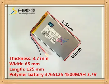 3.7 V 4500mAH 3765125 PLIB polimēra litija jonu akumulators Li-ion baterijas tablet pc GPSe-grāmatu HKpost