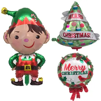 1PC Priecīgus Ziemassvētkus zēns / dzejas antoloģija / koka folijas gaisa balons Ziemassvētku dienā sērijas puse dekorēšana, baloni, rotaļlietas bērniem
