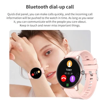 LIGE Bluetooth Zvanu Sievietes Smart Skatīties Aproce Asins Spiediena Monitoringa Pulkstenis Fitnesa Tracker Vīriešiem Skatīties Dāvanu Android vai IOS