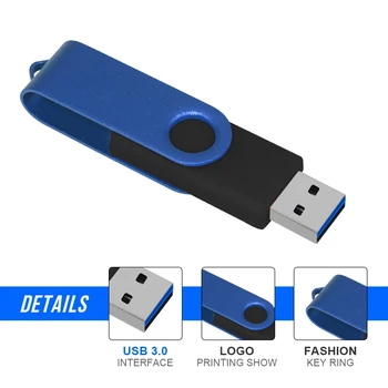 Metāla USB 3.0 Pendrive 128 GB USB Flash Drive 64GB, 32GB 16GB Flash Drive Portatīvu Atmiņas karti memory Stick Pen drive Personalizēt logo