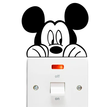 Disney Mickey Minnie Mouse Switch Uzlīmes, Mājas Dekors Dzīvojamā Istaba Piederumi Karikatūra Sienas Uzlīmēm, Vinila Sienas Mākslas Diy Tapetes
