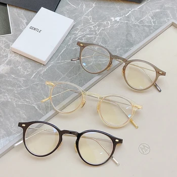 Retro MAIGI Apaļas Formas Brilles Rāmis JOJO Vīrieši Sievietes B Titāna Briļļu Rāmji Tuvredzība Recepšu Pārredzamu Brilles