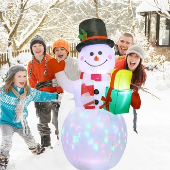 OurWarm 5ft Ziemassvētku Inflatables, Rotājumi Uzlabot Sniegavīru Ziemassvētki Piepūšamās ar Rotējošu LED Apgaismojums Āra Pagalmā Dārzs