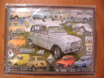Tole Plāksne, Metāla Savākšanas Renault 4 L R4 Historique 1961 1992 Skārda Zīme Automašīnu Vintage Metāla Dekors