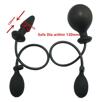 Jauns silikona liela black iesūknē gaisu piepildīta piepūšamās taras dildo Anālo butt plug dildo Dilator seksa rotaļlietas Vīriešiem Sieviete Gejs