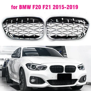 Dimanta stila modes Priekšējās Restes BMW F20 F21-2019 118.i 120i 125i m140i Gloss Black Silver Grili