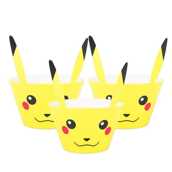 Pokemon Pikachu Puse Rotājumi Pokemon Aiziet Puse Cupcake Apkārtējo Bērnu Dzimšanas Dienas Robežu Deserti Cilindrs Galda Cepšanas Piederumi