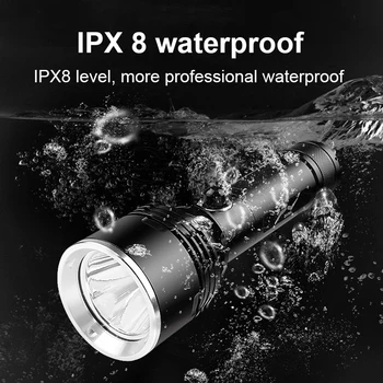 JAUNU XHP70 Profesionālā Daivinga Lukturīti 18650 Āra Apgaismojums Uzlādējams Lāpu IP86 Ūdensizturīgs Niršanas Spēcīgs laternas