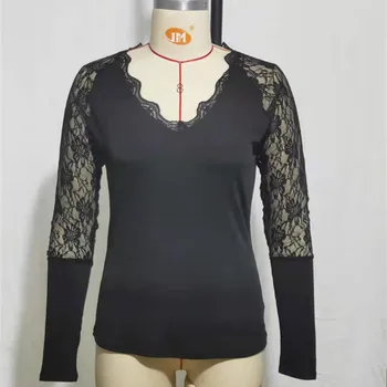 Seksīgs Krekls, Blūze Sieviešu Džemperis Roupa Feminina V-veida kakla Sieviešu Topi un Blūzes Blusas Mežģīnes Krekli Sieviete, Apģērbu Camisas Mujer