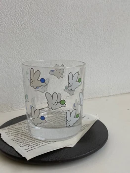 Korejas Ins Trušu Stikla kausa biezu grunts Kafijas Krūze Radošo Pāris Kausa Office Home Brokastis Auzu Piena Glāzi Dāvana