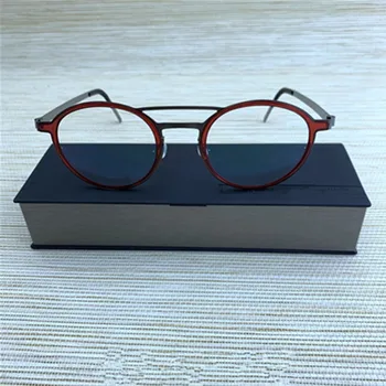 Dānijas Zīmola Brilles Rāmis 9739 Vīrieši Sievietes Retro Kārtu Bezskrūvju Ultravieglajiem Tīra Titāna Optisko Recepšu Brilles