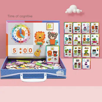 Portatīvo Magnētisko Saskaņošanas Puzzle Saģērbt Rotaļlietas Meitene Bērnu Agrīnās Izglītības Puzzle Spēles