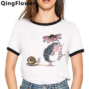 Kawaii Ezis Harajuku Smieklīgi Karikatūra T Krekls Sievietēm Cute Anime Vasaras T-krekls Vintage Streetwear T Grafiskais Top Lakrosa Sieviešu
