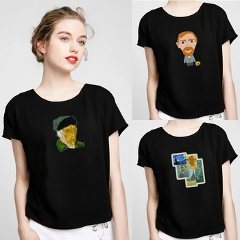 Sieviešu T-krekls Lielgabarīta T-krekls Top Van Goga T-krekli ar Īsām Piedurknēm Kawai Vasaras Piedurknēm Sieviete Apģērbs Sieviešu apģērbs Crop Topi