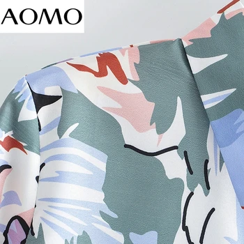 AOMO Sieviešu Retro Ziedu Drukāt Krekls Blūze ar garām Piedurknēm, Elegants Sieviešu Topi BC208A
