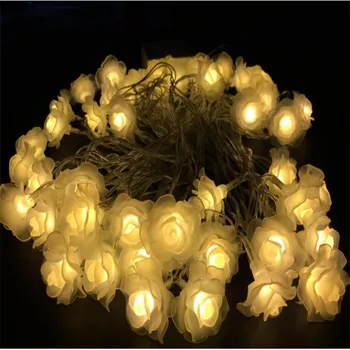 10m 100LED Gaismas Vainags Ķēdes Rožu pasaku LED String Apgaismojums Ziemassvētki Bumbu Terases Dzīvojamā Istaba Valentie Dienu, Svētku Dekori