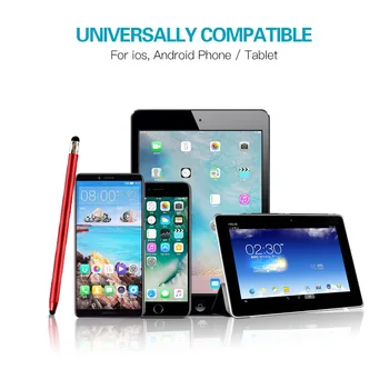 Krāsains Kārta Dual Padomus Capacitive Touch Ekrāns Pen Dual Galvām Galos Metāla Irbuli uz Mobilo Telefonu, Planšetdatoru velce