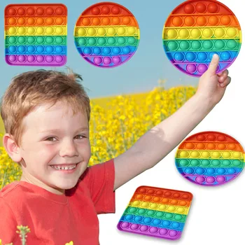 2gab Smieklīgi Push Burbulis Fidget Rotaļlietas Pieaugušajiem Bērniem Reliver Stresa Maņu Rotaļlietas Varavīksnes Push Burbulis Squishy Autismu Antistresa Rotaļlietas