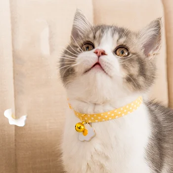 1Pc Cute Kaķēns Apkakle Ar Bell Atdalāmi Regulējams Kucēns Pet Piegādēm Piederumi Apkakles Gato