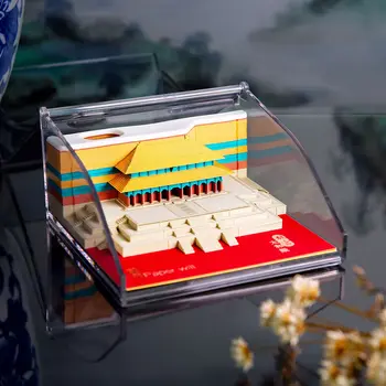 155Sheets Omoshiroi Bloķēt 3D Notepad Kubi Forbidden City Retro Memo Pad Lapiņas DIY Personalizētu Rotājumu Drauga Dāvanu