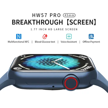 HW57 Pro NFC Smart Skatīties Series 7 Bluetooth Zvans Bezvadu Lādēšanas asinsspiediens Sporta Smartwatch 2022. IOS Android