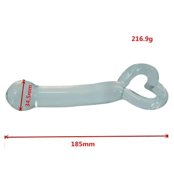 Sirds formas gredzens Pyrex stikla dildo kristāla anālo bumbiņu butt plug prostatas seksa rotaļlietas vīrietis sieviete pieaugušo produkti