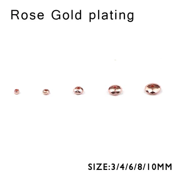 WLYeeS rose Gold galvanizācijas Hematīts krelles 4 6 8 10 mm plakani apaļas Zaudēt distances krelles Rotaslietas Aproces Pieņemšanas auskars kulons DIY