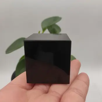 Dabas Black Obsidian Kvarca Kristāls Cube Kristāla, Akmens Pulēta Paraugu Minerālu Dziedinošo Akmens Mājas Apdare