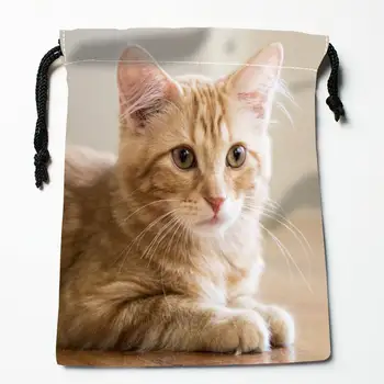 Augstas kvalitātes Pasūtījuma kaķis drukāšanas uzglabāšanas soma aukliņu soma dāvanu Satīna maisiņu 18*22 cm Kompresijas Tipa Somas