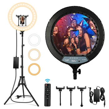 18 collu Selfie Gredzenu Gaismas Intensitāti 3200-5800K Foto Apgaismojums LED Gredzens Lampa ar Statīvu Tālvadības Studio Video Aizpildīt Gaismas