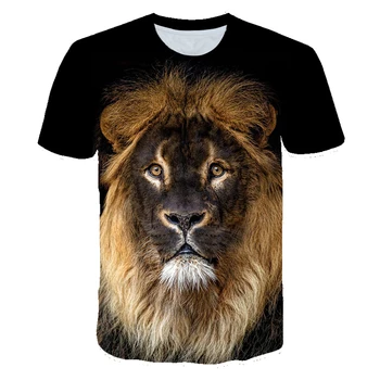 Jaunu 3D Izdrukas Lauva T Krekls Bērniem, Zēns, Meitene Dzīvnieku Lauva Interesants Modelis Drukāšanas Īsām Piedurknēm Modes Ērti Mazuli Topi