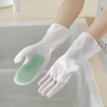 Daudzfunkcionāls Burvju Otu Mājsaimniecības Trauku Mazgāšanas Cimdi Plastmasas Lateksa Ūdensizturīgs Virtuves Tīrītājs Sadzīves Veļas Mazgāšanas Cimdi