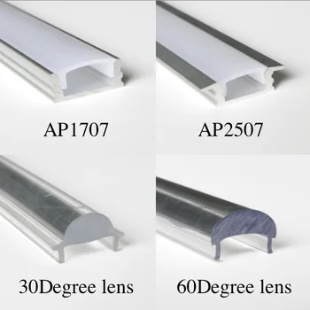 60m (30pcs) daudz, 2m gabalā, led alumīnija profilu AP1707 par 12mm wideness vai zem led sloksnes