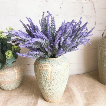 Romantiska zila, violeta provansas lavandas dekoratīvu plastmasas mākslīgie ziedi graudu ūdensaugu mājas, kāzu dekorēšana