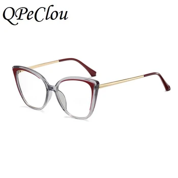 Ir 2021. Jaunu Modes Dubultā Krāsu Rāmis Anti-zilās Brilles Sievietēm Vintage Laukumā Optiskās Brilles Sieviešu Briļļu Oculos Feminino