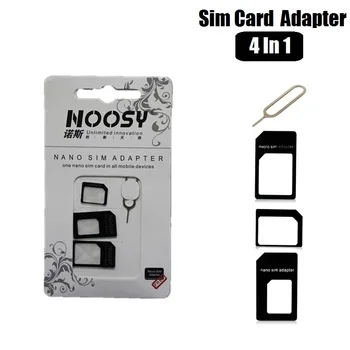 100GAB 4in1 Nano SIM Kartes Adapteri, Komplektā Micro SIM Standarts SIM Kartes Pārveidotāju Ar Adatu iPhone Tablete Visu Mobilo Telefonu