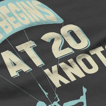 Dzīve Sākas Apaļā Apkakle T Kitesurfing Kaitborda Sporta Smieklīgi Tīras Kokvilnas Klasisko T Krekls Cilvēka Topi Modes Pūkains