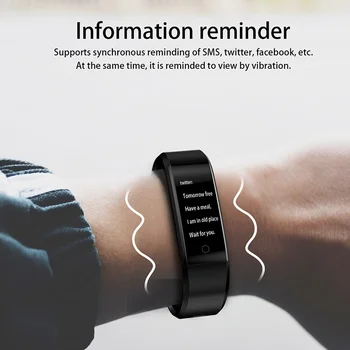 115 Plus Smart Watch Sirds ritma Monitors Smart Aproce Fitnesa Tracker Aproce Ūdensizturīgs IP65 rokas Pulkstenis vīrieši sievietes