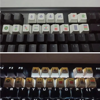15Pcs/Set Mahjong Keycap Sublimācijas Keycap Mehānika Tastatūras Taustiņu Keycap PBT OEM Profilu Keycap