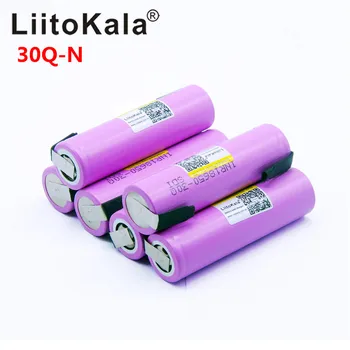 Litokala Sākotnējā 18650 3000mah Akumulators INR18650 30Q-N 20A Gāzizlādes Li-ion Baterijas par+DIY Niķeļa
