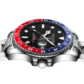 2021New Haiqin GMT Luksusa Mens Automātiskie Pulksteņi Nerūsējošā Tērauda 30M Ūdensizturīgs Vīriešu Mehāniskās rokas Pulkstenis Gaismas Reloj Hombre
